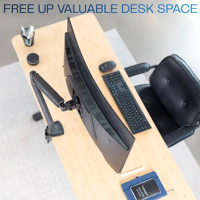 Alt view image 7 of 7 - Premium Aluminum Height Adjustable Single Monitor Articulating Desk Mount Stand w/Gas Spring Arm Fits up to 32" Screen (STAND-V001Q)