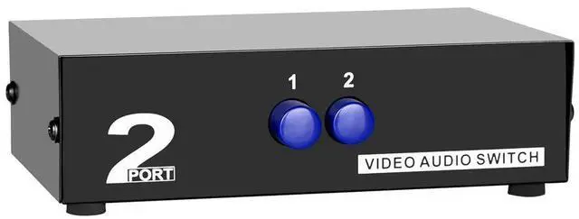 Alt view image 2 of 5 - 2 Port AV RCA Switch 2 in 1 Out Composite Video L/R Audio Switcher Selector Box for DVD Player, Sega Genesis, SNES, N64, PS2/3 Game Consoles