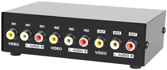 Main image of 2 Port AV RCA Switch 2 in 1 Out Composite Video L/R Audio Switcher Selector Box for DVD Player, Sega Genesis, SNES, N64, PS2/3 Game Consoles