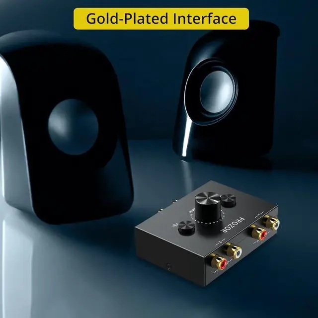 Alt view image 6 of 7 - RCA Stereo Audio Switcher - 2 in 1 Out R/L Stereo Audio Switch, 1 in 2 Out Stereo Audio Switcher Selector with Mute Button and No External Power Required (Black 2-1)