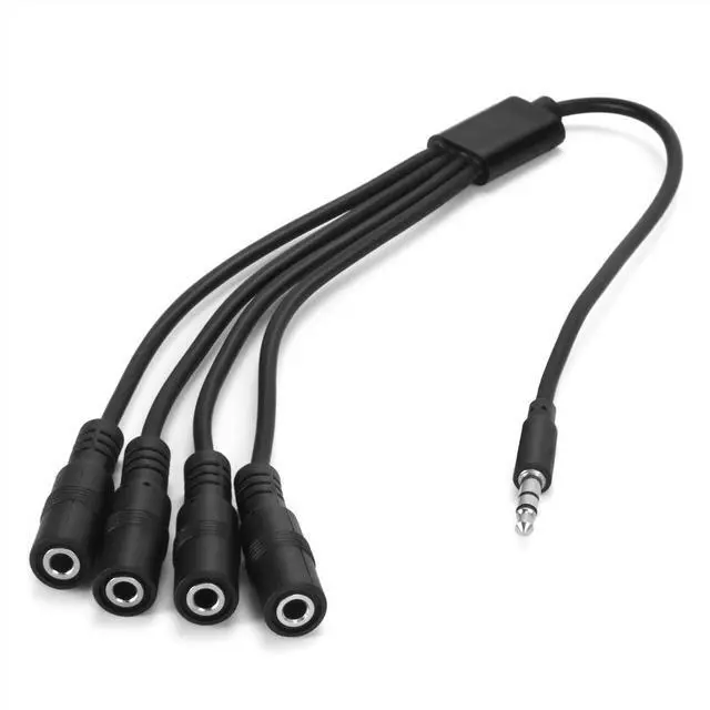 Main image of 3.5mm Headphone Splitter Cable,1/8 Inch AUX Stereo Jack Audio Splitter 1 Male to 2 3 4 Female Adapter Cable for Mp3 Player Mobile Phone Laptop, PC Headphone Speakers(Black)