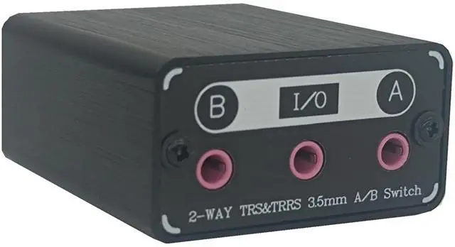 Alt view image 5 of 7 - 2 Way in-line 3.5mm Audio Switch Box A/B Selector Switcher Compatible with 1/8" Microphone TRRS TRS Independent Ground no noise-M201