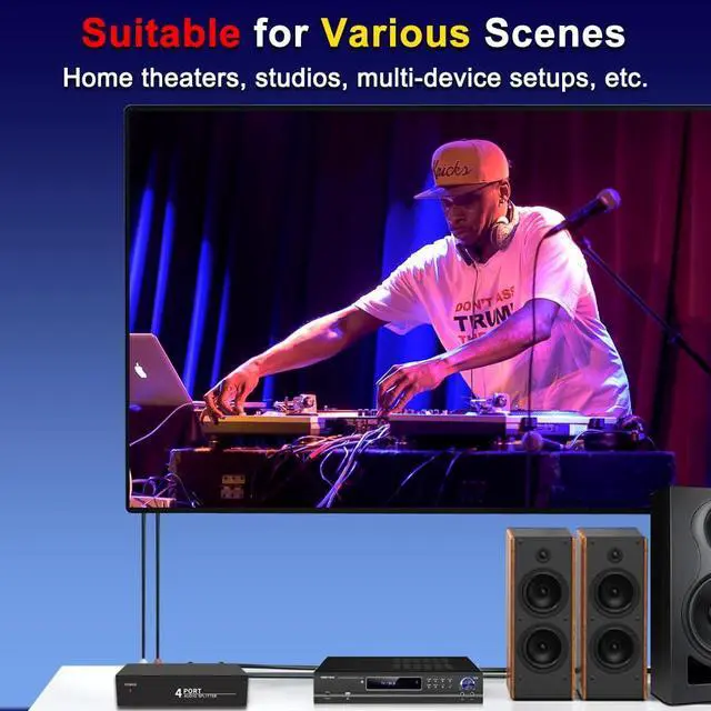 Alt view image 4 of 7 - 3.5mm Aux + RCA L/R Audio Splitter 1 in 4 Out Stereo Analog Audio Distributor Box