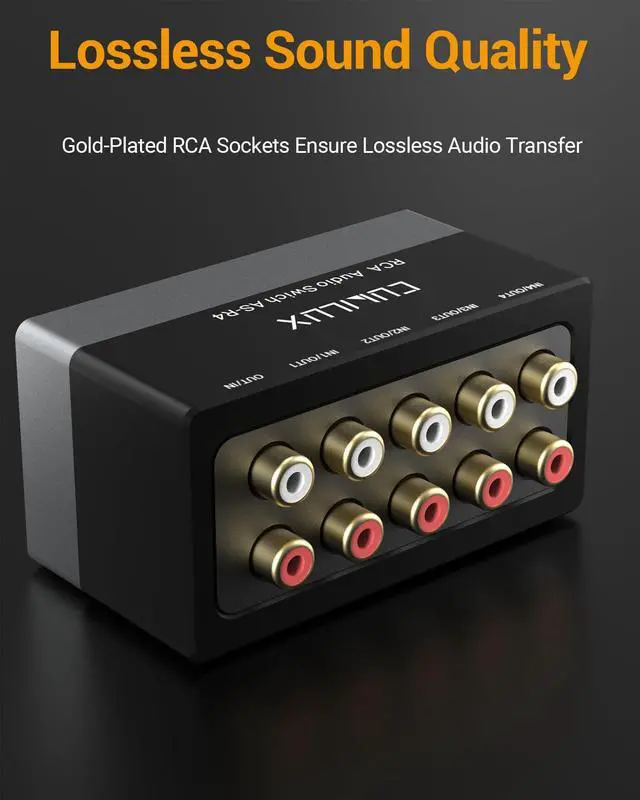 Alt view image 4 of 6 - AS-R4 4-Channel RCA Audio Selector, Bidirectional 4-Way Stereo RCA Aux Switcher, 1-Input to 4-Output / 4-Input to 1-Output