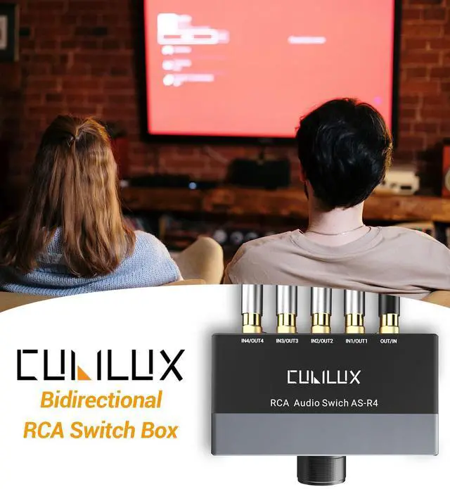 Alt view image 6 of 6 - AS-R4 4-Channel RCA Audio Selector, Bidirectional 4-Way Stereo RCA Aux Switcher, 1-Input to 4-Output / 4-Input to 1-Output