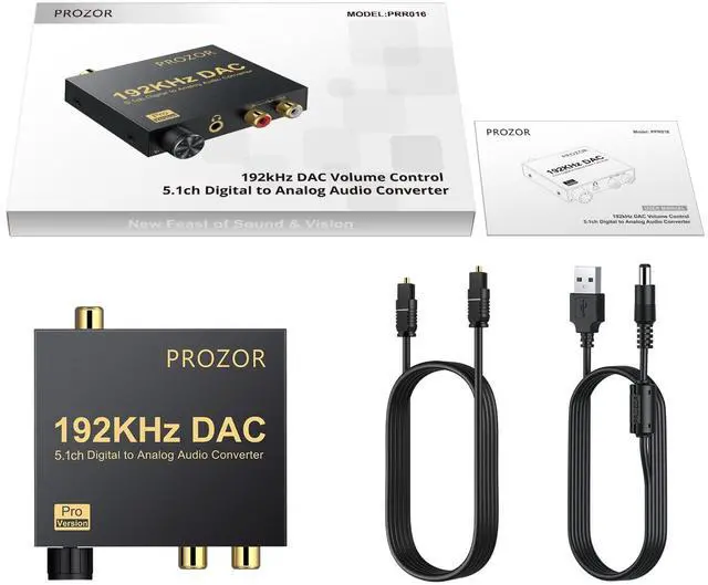 Alt view image 7 of 7 - 192kHz Digital to Analog Audio Converter - Converts Dolby AC-3 DTS 5.1CH Digital Audio to Stereo Analog Output, Optical to L/R DAC Decoder, DAC Converter SPDIF TOSLINK to Stereo L/R & 3.5mm