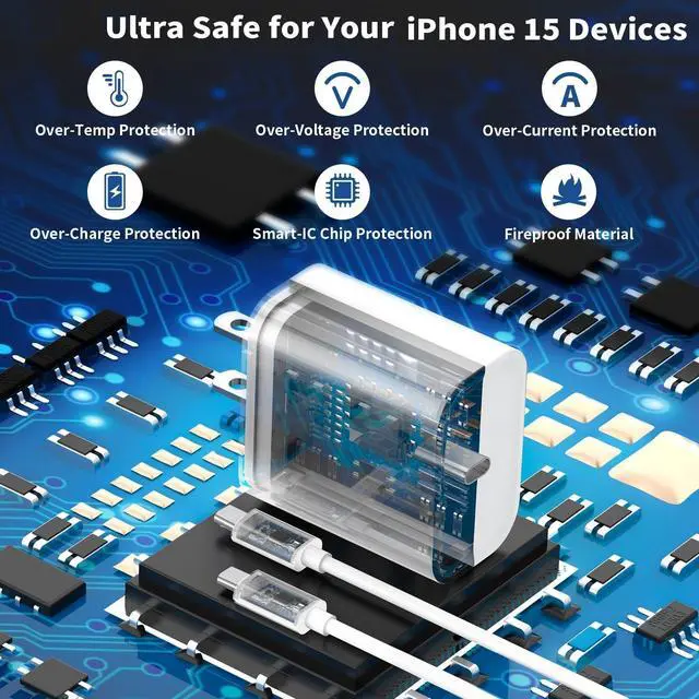 Alt view image 3 of 7 - iPhone 17 16 Pro Charger Fast Charging, 20W USB C Fast Charger Block with 10FT Long USB C to C Charging Cable for iPhone 17/17 Pro/17 Pro Max/Air/16/16 Plus/16 Pro/16 Pro Max/15/15 Pro Max, White