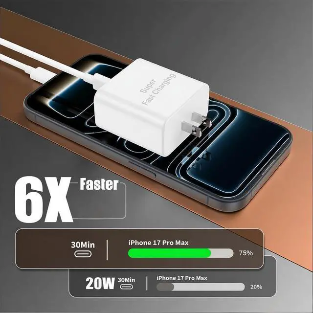 Alt view image 3 of 7 - iPhone 17 16 Pro Max Charger Fast Charging, Super Fast USB C Chargers for iPhone 16 (6FT+6FT+10FT) Type C Chargers Cord with Fast Charger Block for iPhone 17/16/15 Series/iPad/ GalaxyS26/S25