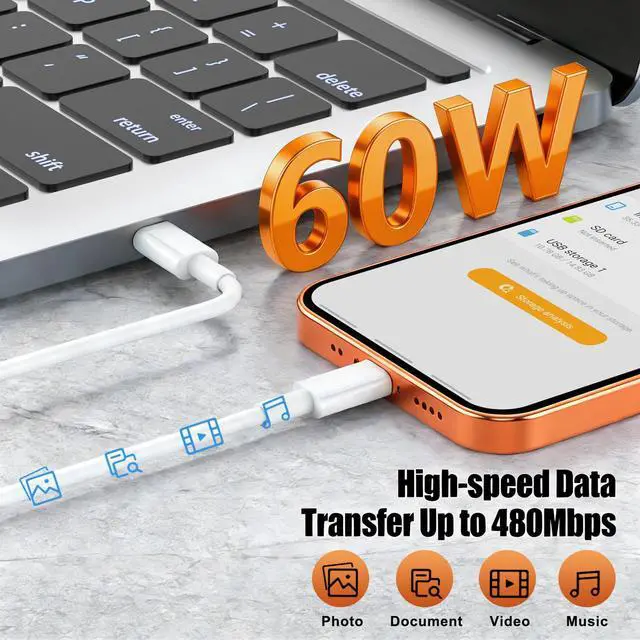 Alt view image 5 of 7 - 45W USB-C for iPhone 17 16 15 Pro Max Charger Fast Charging and Long Type C to C Cable Cord 10FT/6FT,PD 3.0 GaN Dual USB C Port Super Fast for iPhone 17 Pro/17 Air/16 Plus/15 Series/Pad/Galaxy S24/S25