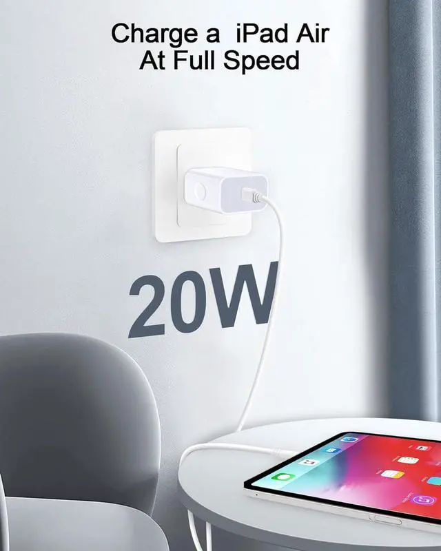 Alt view image 7 of 7 - iPhone 16e 17e Charger Fast Charging for iPhone 17Pro Max/17e/17/16/16e/16Pro/15/15Pro, 20W Fast USB C Power Adapter with 6Ft USB C Charging Cable Cord, Type C Charger Block Wall Cube for Apple iPad