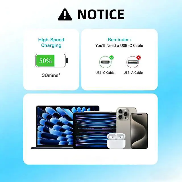 Alt view image 4 of 7 - 20W USB C Charger Block for Apple iPhone 17 16 15,USB C Charger Fast Charging Type-C Power Adapter Wall Plug for iPhone 17/16/15/14/13/12/11 Pro Max Series/Apple iWatch/AirPods