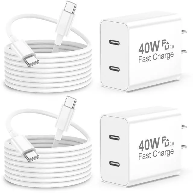 Main image of iPhone 17 Pro Max Charger Fast Charging, 40W Dual USB C Fast Charger Block with 6ft Type C Charging Cable Cord for iPhone 17/17 Pro/17 Pro Max/Air/16/16 Pro/16 Pro Max/16 Plus/15/15 Pro Max