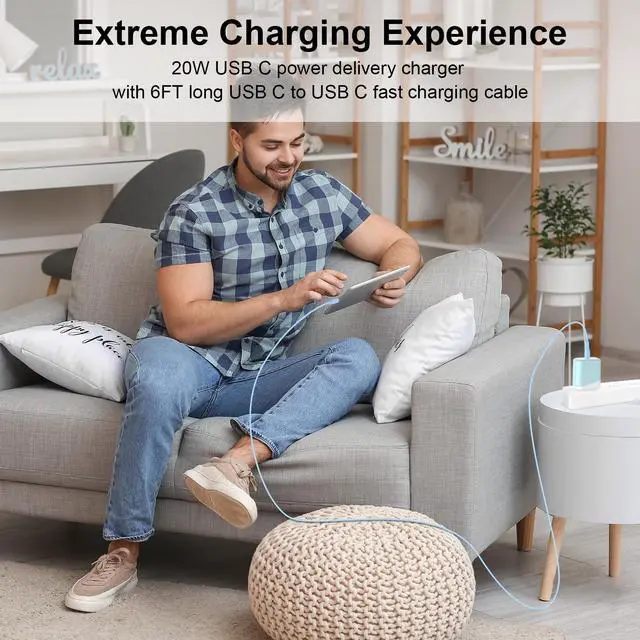 Alt view image 4 of 7 - for iPhone 17e Fast Charger Block for iPhone 17e/17/Air/17 Pro/17 Pro Max/16e/16 Pro Max/16 Pro/16 Plus/16/15 Pro Max Plus,iPad Pro Air,USBC Type C Charging Block for Samsung Galaxy A17 S26,Pixel 10a