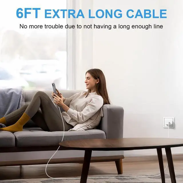 Alt view image 7 of 7 - iPhone 17 16 15 Charger Fast Charging 30W USBC Charger 2-Pack Type C Chargers Block 6FT Cable for iPhone 17/17 Plus/17 Pro/17 Pro Max/iPhone 16/16 Plus/16 Pro/16 Pro Max/15/15 Pro Max,iPad Pro,Sumsung