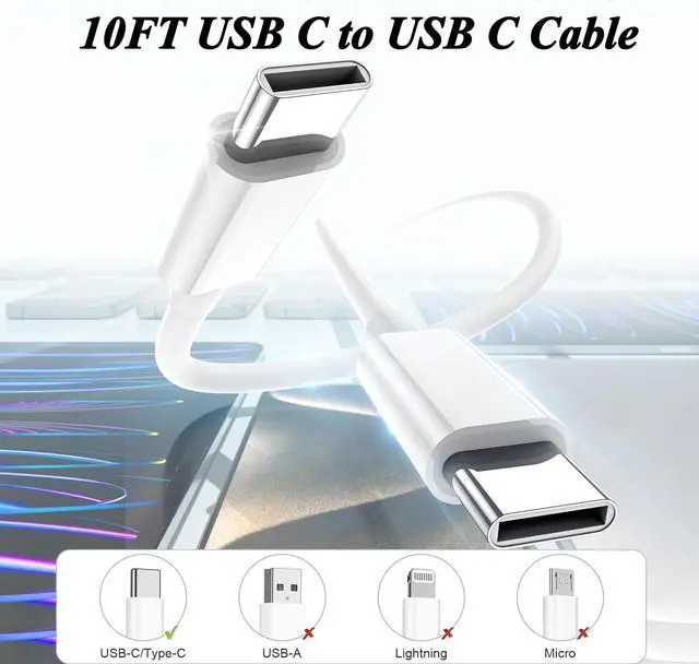 Alt view image 5 of 7 - iPad Fast Charger,2Pack USB C Charging Block Wall Plug Adapter & 10FT USB C to C Cable Cord for iPad Pro 13(M4)/iPad Pro 12.9/11 in 2018-2025,iPad Air M3/M2/5th/4th,iPad 11th A16/10th/Mini 7/Mini 6th