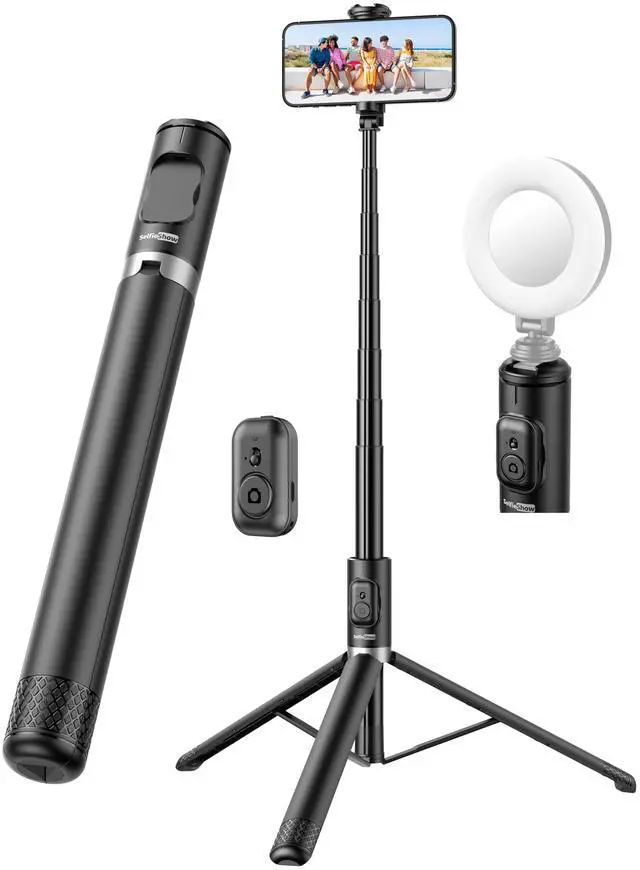 Main image of 72" Cell Phone Selfie Stick Tripod, Aluminum Selfie Stick All-in-1 with Integrated Remote, Extendable Travel Smartphone Tripod Stand Compatible with iPhone 17/16/15/14/13/Android
