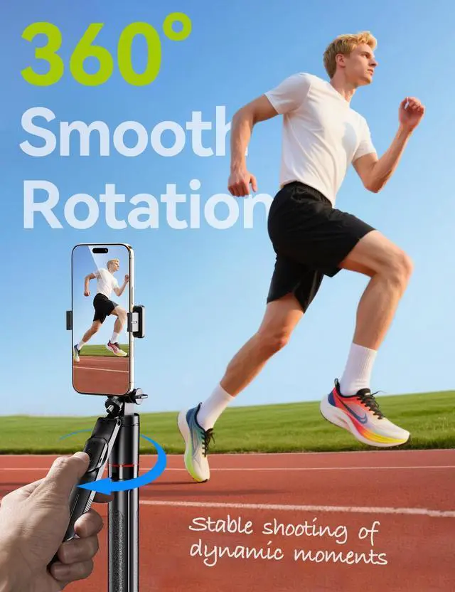 Alt view image 4 of 7 - 67" Cell Phone Tripod Stand & Selfie Stick with Wireless Remote, All in One Multifunctional Selfie Stick Tripod for iPhone Android Action Camera GoPro Insta360 DJI OSMO Pocket 3 Accessories