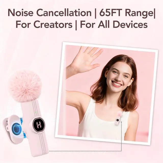 Alt view image 3 of 7 - Mini Wireless Lavalier Microphone for iPhone 15 16, iOS and Android Devices - USB C Noise Reduction Lapel Mic for Recording, Clip Omni Lav Mic Microfono for Video Recording, Tiktok, Youtube, Vlog