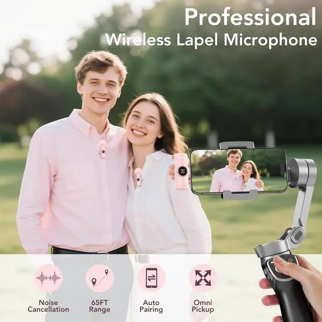 Alt view image 4 of 7 - Mini Wireless Lavalier Microphone for iPhone 15 16, iOS and Android Devices - USB C Noise Reduction Lapel Mic for Recording, Clip Omni Lav Mic Microfono for Video Recording, Tiktok, Youtube, Vlog