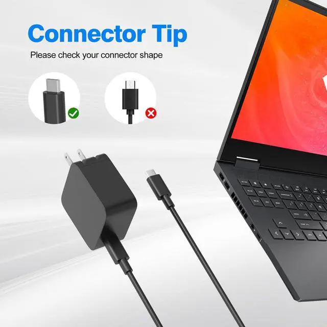 Alt view image 2 of 6 - 65W 45W GaN USB C Charger for Asus Zenbook 15 14 13 S13 S Flip 3 Deluxe Duo 14 Chromebook VivoBook ThinkPad X1 Z13 X13 L14 E14 P14s ThinkBook 13s Laptop Power Supply Adapter