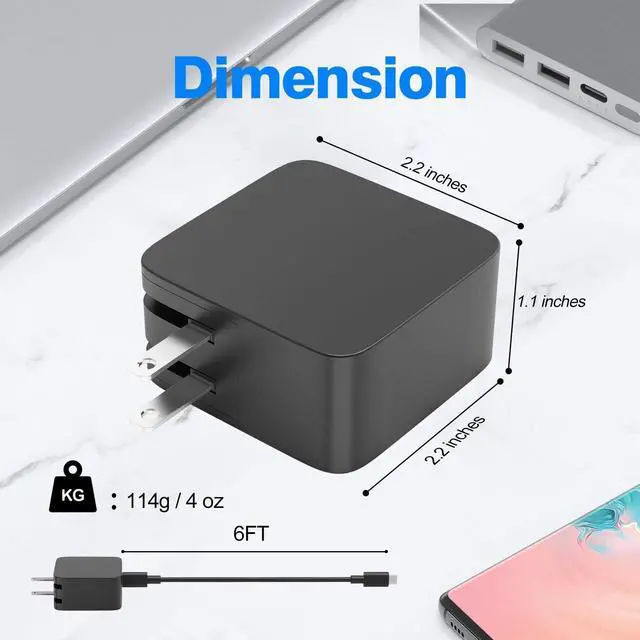 Alt view image 3 of 6 - 65W 45W GaN USB C Charger for Asus Zenbook 15 14 13 S13 S Flip 3 Deluxe Duo 14 Chromebook VivoBook ThinkPad X1 Z13 X13 L14 E14 P14s ThinkBook 13s Laptop Power Supply Adapter