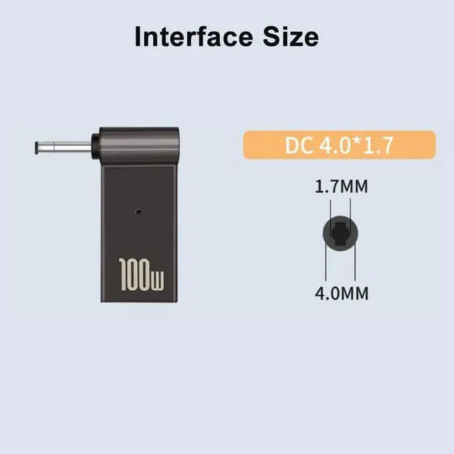 Alt view image 3 of 7 - USB C to Laptop Charger Converter, Type C to DC Compatible with Lenovo 20V 3.25A 65W with 4.0mm/1.7mm Plug, 100W PD, Charging Connector (4.0 x 1.7mm for Dell or Lenovo)