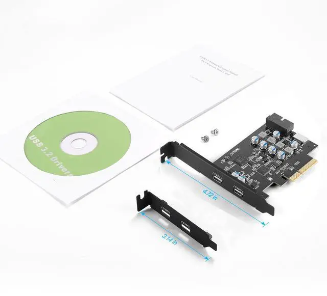 Alt view image 7 of 7 - 10Gbps PCIE USB C Card with Internal Type E to Type C and 19 Pin USB Header Expansion Card, PCI Express 3.0 x4 Front Panel Adapter for Desktop PC, Workstations, SSD Enclosures, File Backup