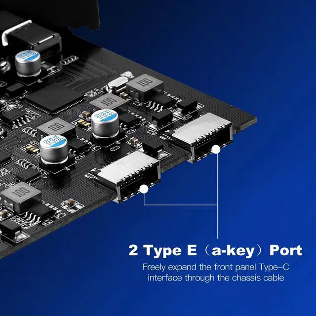 Alt view image 3 of 7 - 6 Ports USB PCIE Card (2X Type-E Adapter,2X USB 3.0-C, 2X USB A) PCI Express Cards PC Front Panel Header for Windows 7/8/10 Linux and MacPro 4.1/5.1