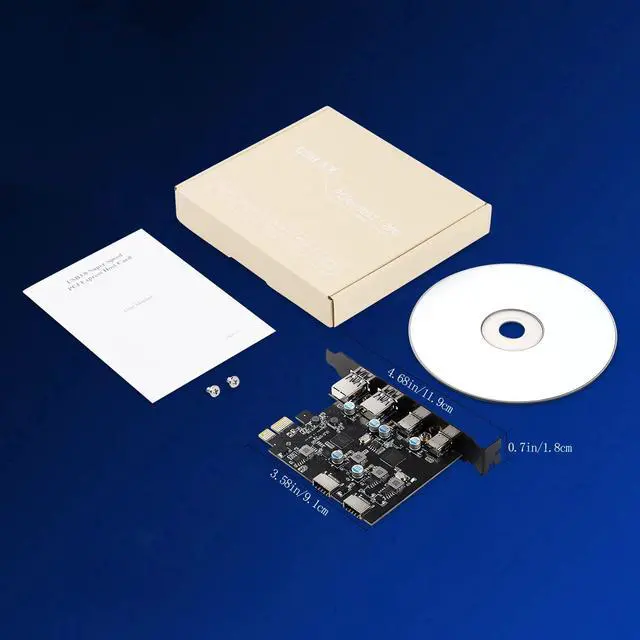 Alt view image 7 of 7 - 6 Ports USB PCIE Card (2X Type-E Adapter,2X USB 3.0-C, 2X USB A) PCI Express Cards PC Front Panel Header for Windows 7/8/10 Linux and MacPro 4.1/5.1