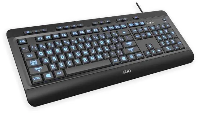 Main image of Large Print Keyboard - USB Computer Keyboard with 3 Interchangeable Backlight Colors (KB505U)