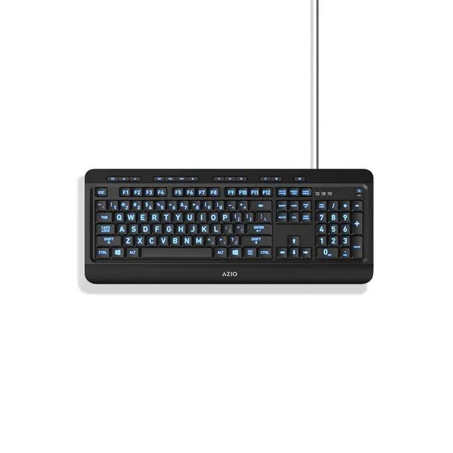 Alt view image 2 of 5 - Large Print Keyboard - USB Computer Keyboard with 3 Interchangeable Backlight Colors (KB505U)