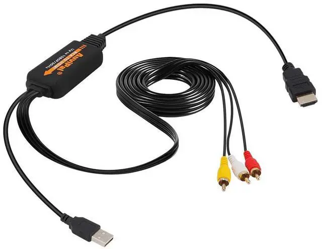 Main image of 1080P RCA to HDMI Converter, All-in-One Composite AV to HDMI Audio Video Adapter for VHS/VCR/ PS1/ PS2/ PS3/ STB/Xbox/Blue-Ray DVD Players and More (All Cables Included)