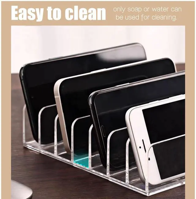 Alt view image 5 of 6 - Acrylic Mail Organizer - 2 Pcs CD Holder With 7 Compartments, 7 x 5 x 1.57 Transparent Countertop Envelope Organizer for Office, Home Desk(Transparent)