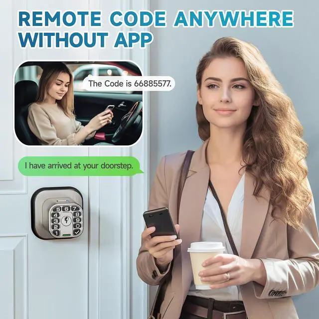 Alt view image 6 of 7 - Fingerprint Door knob, Smart Biometric Door Lock with Keypad, Keyless Entry Code Door Knob, Waterproof & Weatherproof , Auto Lock ,Voice Navigation, For Bedroom, Gate,Office -Satin Nickel