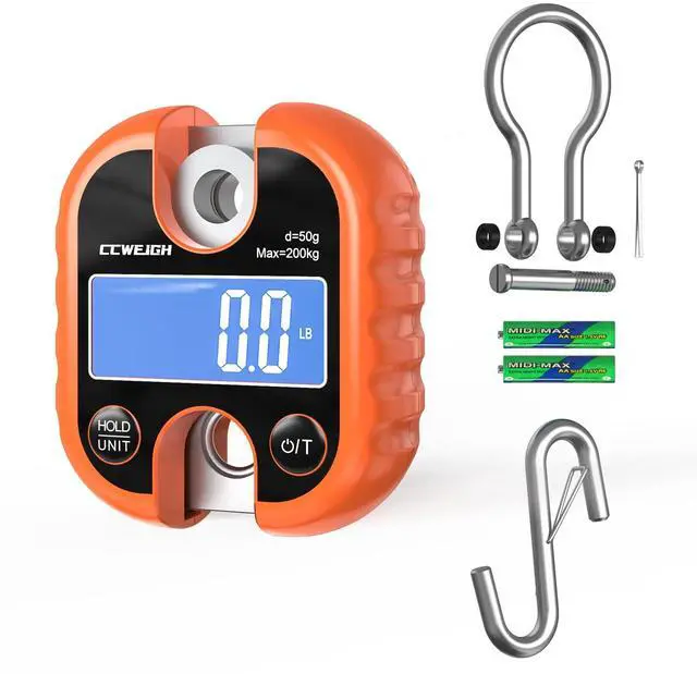 Main image of Hanging Scale Handheld 440lb/200kg Crane Scale Luggage Scale,with ABS Plastic case & Big LCD Display, Portable Digital Mini Crane Scale Fishing Scale,for Gym,Hunting,Travelling