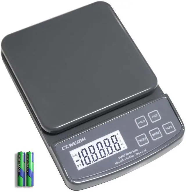 Main image of Postal Scales 6.6lbs 3kg/0.1g High Precision Food Scale for Kitchen with Hold,Tare and PCS,Portable Shipping Scale for Packages, Small Kitchen Business,Jewelry,Batteries Included Grey6.6lbs/0.1g