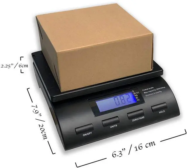 Alt view image 3 of 7 - Digital 50 lb x 0.2 oz Postal Table Shipping Mail Scale with Large Display, Envelope Stand and USB Power Cable