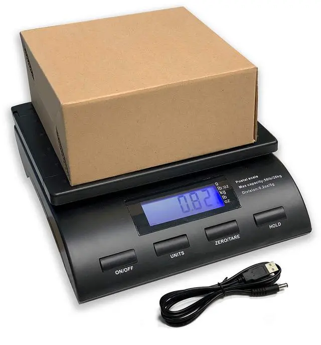 Alt view image 5 of 7 - Digital 50 lb x 0.2 oz Postal Table Shipping Mail Scale with Large Display, Envelope Stand and USB Power Cable