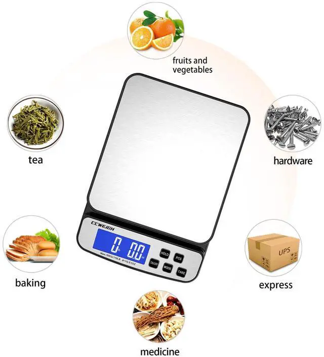 Alt view image 2 of 7 - Digital Shipping Scale 110 lbs x 1g with Hold and Counting Function Mail Scale Postage Scale for Shipping Packages,Postal Scale for Warehouses, Homes, Offices, and Courier Companies