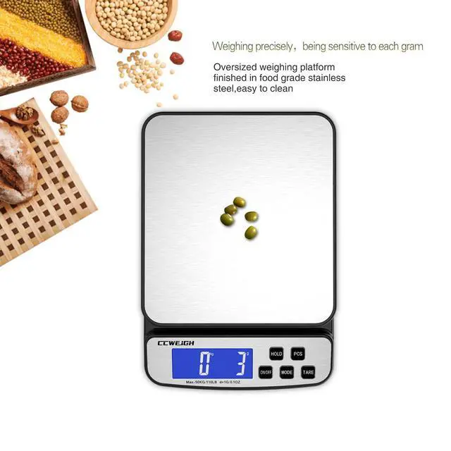 Alt view image 3 of 7 - Digital Shipping Scale 110 lbs x 1g with Hold and Counting Function Mail Scale Postage Scale for Shipping Packages,Postal Scale for Warehouses, Homes, Offices, and Courier Companies