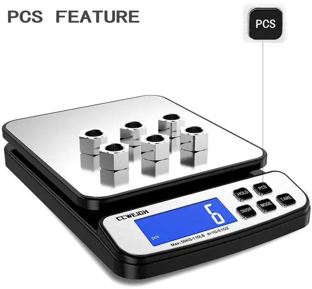 Alt view image 5 of 7 - Digital Shipping Scale 110 lbs x 1g with Hold and Counting Function Mail Scale Postage Scale for Shipping Packages,Postal Scale for Warehouses, Homes, Offices, and Courier Companies