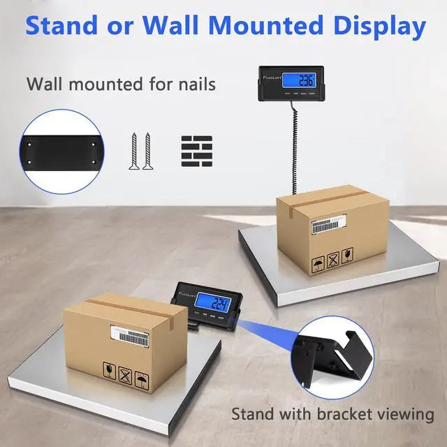 Alt view image 4 of 7 - Digital Shipping Scale for Packages 440LB x 10g, Heavy Duty Weight Scale for Postage, Stainless Steel Large Platform, Commercial Scale for Business, Postal Scale for Parcel/Small Dog