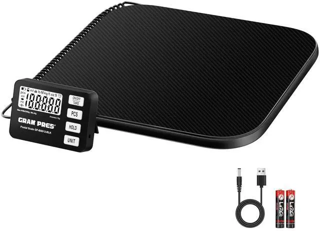 Main image of Shipping Scale 440 lbs/10g Digital Postal Scale with LCD Display, Hold/Tare/Pcs Functions for Packages/Luggage/Post Office/Dog, Battery & USB Cable Included