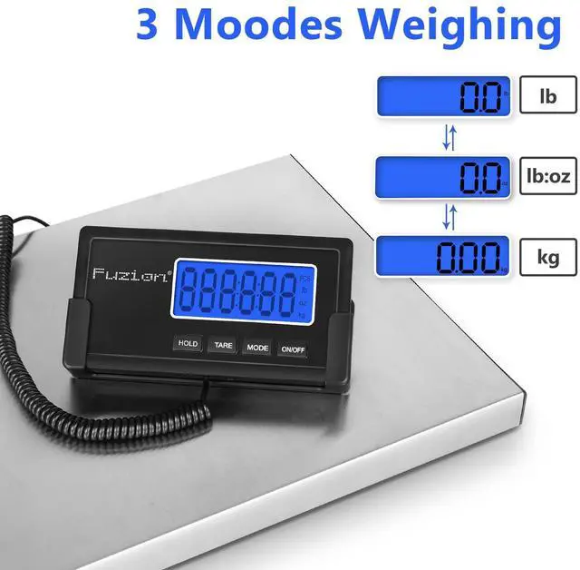 Alt view image 3 of 7 - Digital Shipping Scale for Packages 440LB x 10g, Heavy Duty Weight Scale for Postage, Stainless Steel Large Platform, Commercial Scale for Business, Postal Scale for Parcel/Small Dog