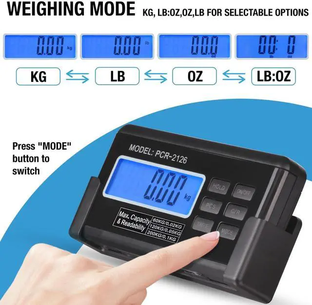 Alt view image 4 of 7 - Large 440lbs Shipping Scale, 15"X 12" Platform Heavy Duty Stainless Steel Platform for Postal Industrial Floor Business Office Home Warehouse Package Luggage