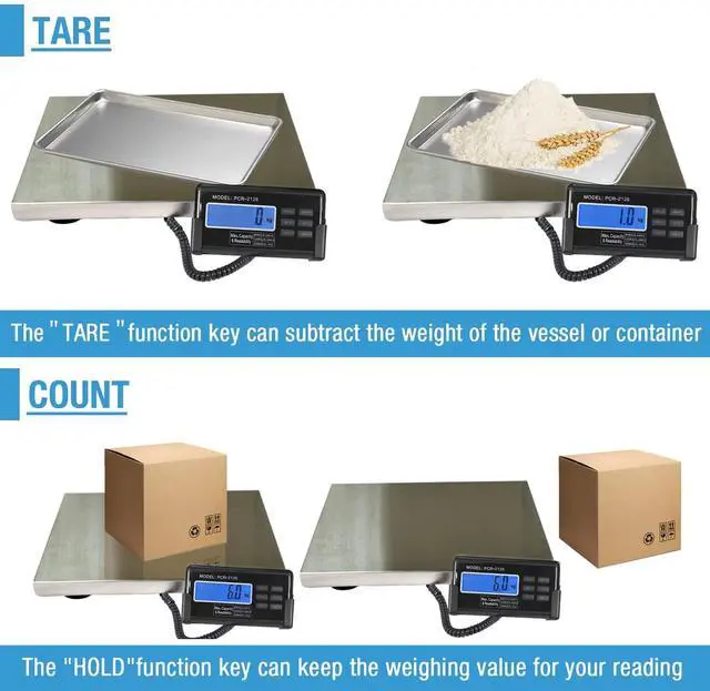 Alt view image 5 of 7 - Large 440lbs Shipping Scale, 15"X 12" Platform Heavy Duty Stainless Steel Platform for Postal Industrial Floor Business Office Home Warehouse Package Luggage