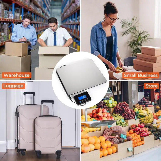 Alt view image 7 of 7 - Shipping Scale, 660lb/1.8oz Digital Postal Scale for Packages with Hold/Tare Function, Backlit LCD, Battery & Cable Included, Postage Scale for Small Business, Packages, Luggage, and Home Use