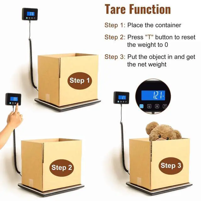 Alt view image 5 of 7 - 660lbs Digital Shipping Scale - 0.7oz High Accurate Stainless Steel Postal Scale for Packages, Luggage, Small Business, Warehouse, Battery & Charging Cable Included