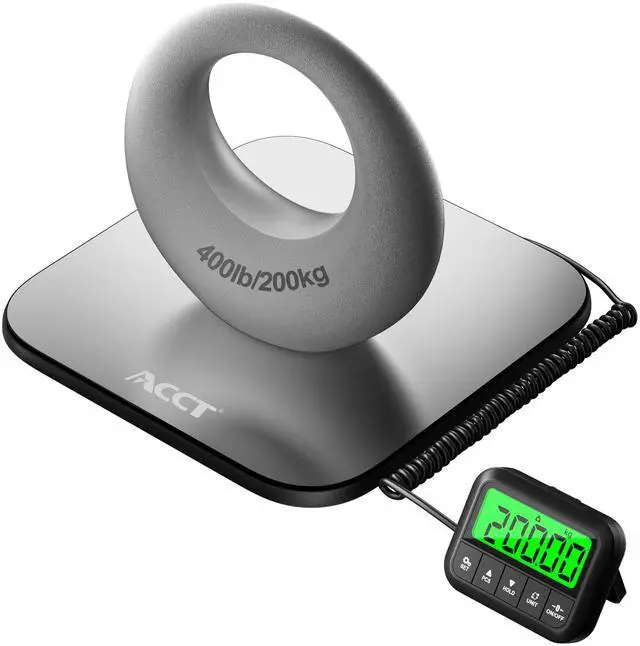 Main image of 440lb Postal Scale - Industrial Shipping Scale with Stainless Steel Platform, Tare/Hold/Counting Function for Luggage, Package, Mail | lb/kg/lb:oz | Heavy Duty Scale with Battery & Charging Cable