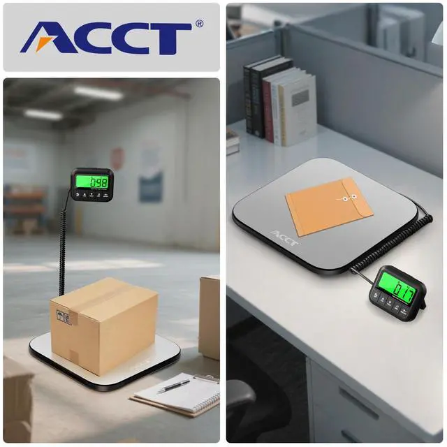 Alt view image 7 of 7 - 440lb Postal Scale - Industrial Shipping Scale with Stainless Steel Platform, Tare/Hold/Counting Function for Luggage, Package, Mail | lb/kg/lb:oz | Heavy Duty Scale with Battery & Charging Cable